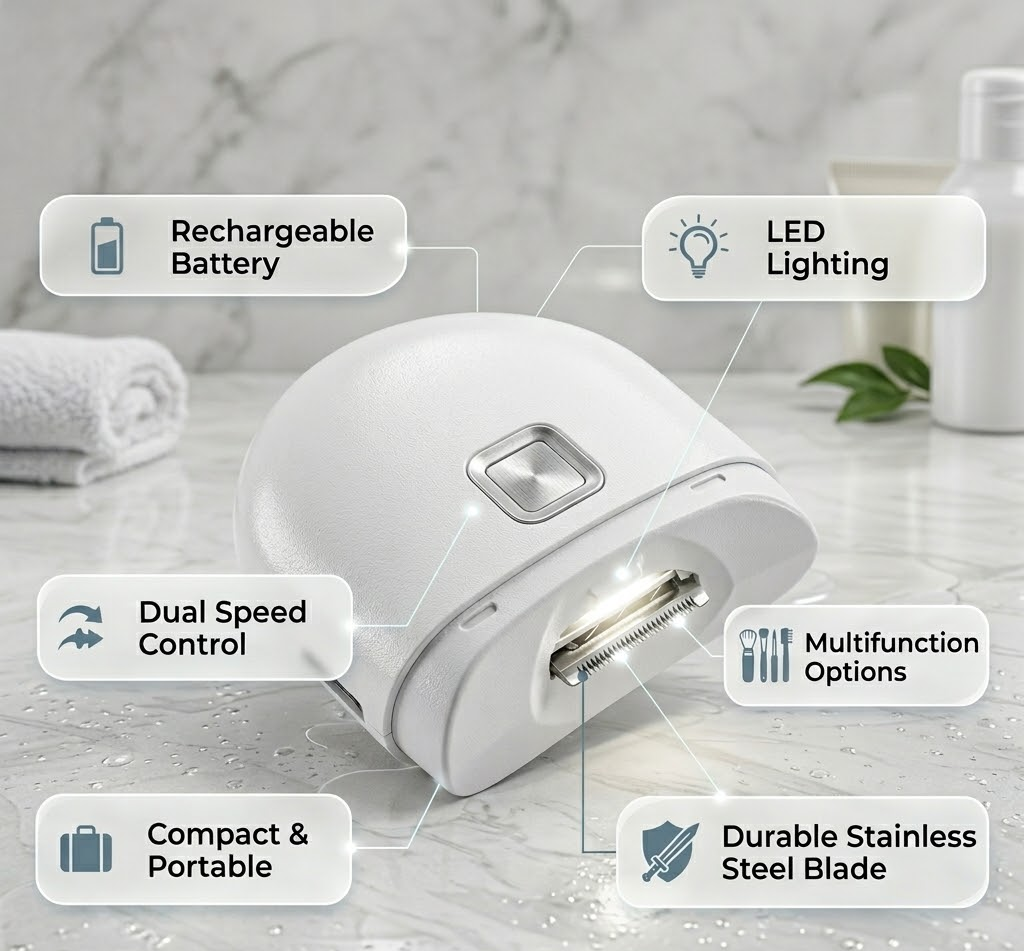 Electric Nail Clipper with LED Light and Rechargeable Battery