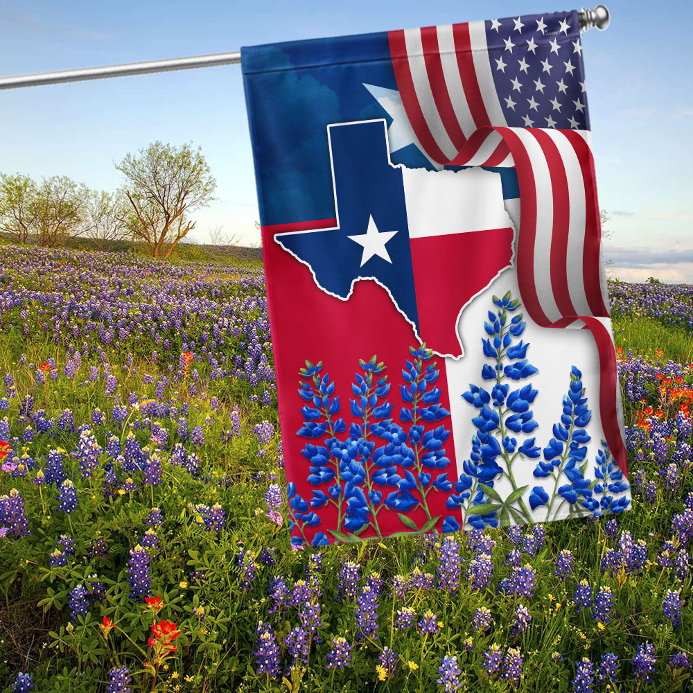 Double-Sided Texas Bluebonnet Canvas Flag