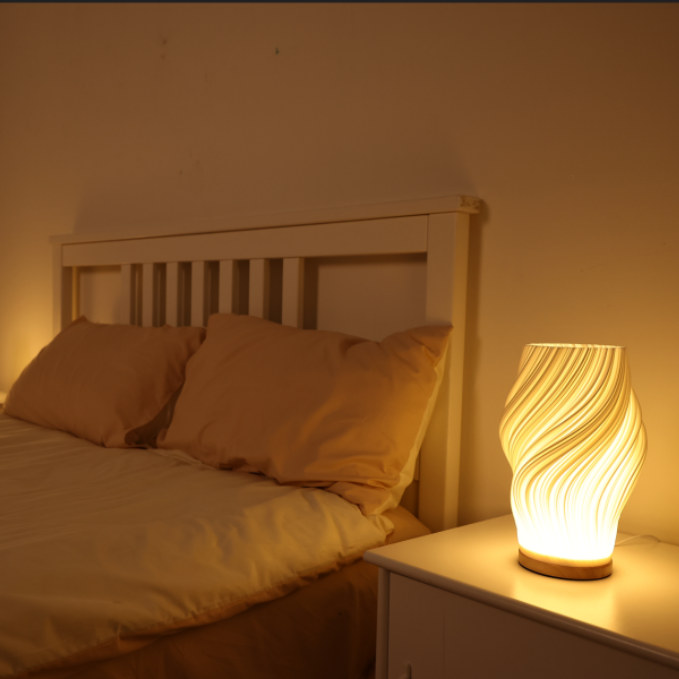 Pleated USB-Powered LED Table Lamp with Dimmable Light