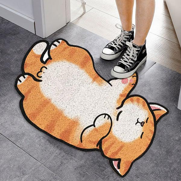 Non-Slip Cat Doormat Rug with Humorous Design