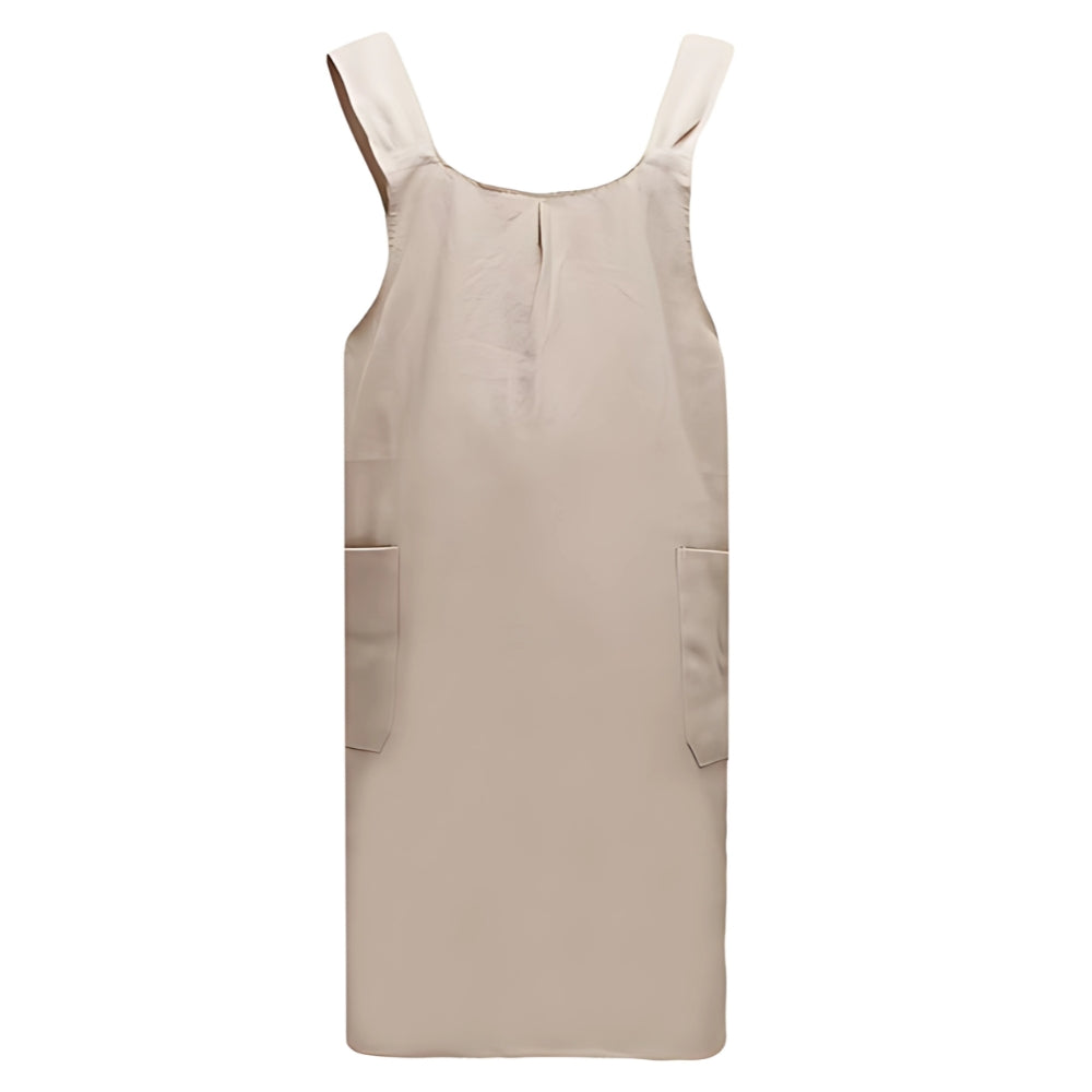 Korean-Inspired Cotton-Linen Cross-Back Apron Dress