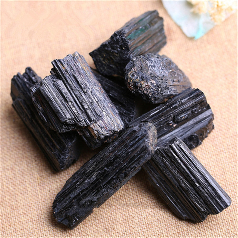 Raw Black Tourmaline Crystal Stones for Ramadan 2023 Decor