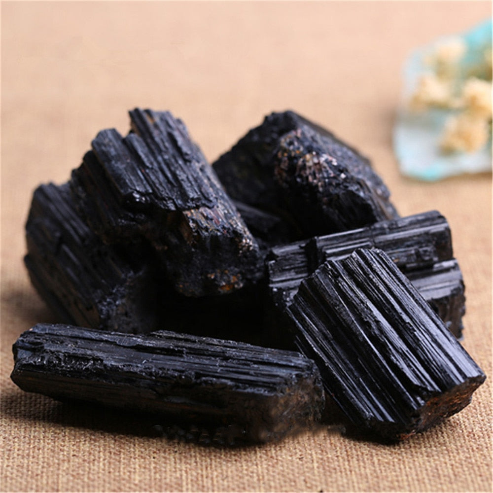 Raw Black Tourmaline Crystal Stones for Ramadan 2023 Decoration