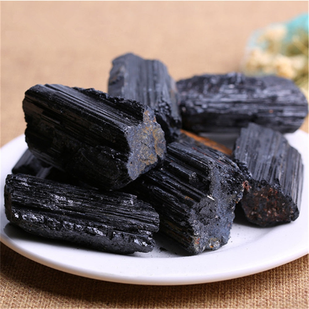 Raw Black Tourmaline Crystal Stones for Ramadan 2023 Decoration