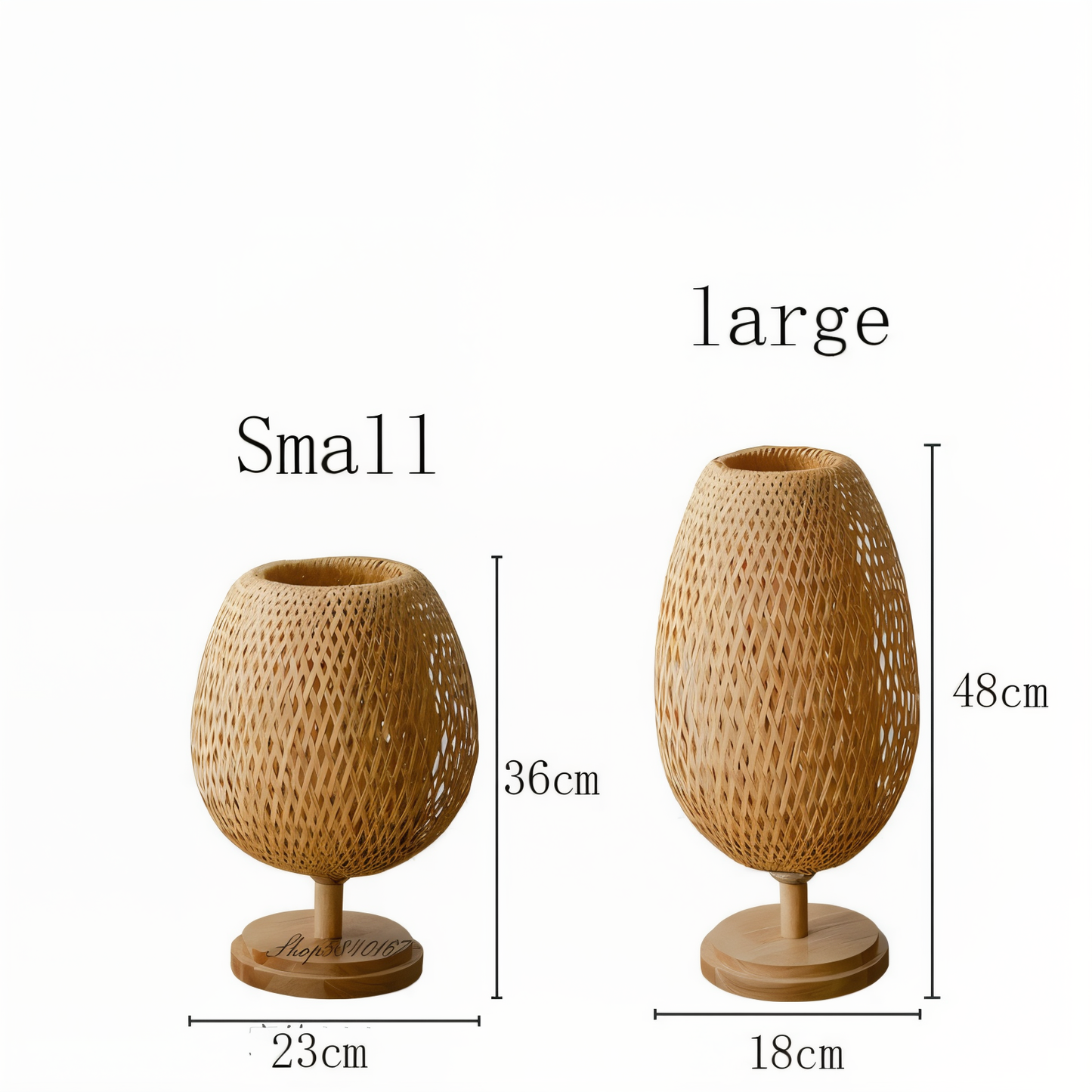 Vintage Bamboo Table Lamp with Woven Rattan Shade