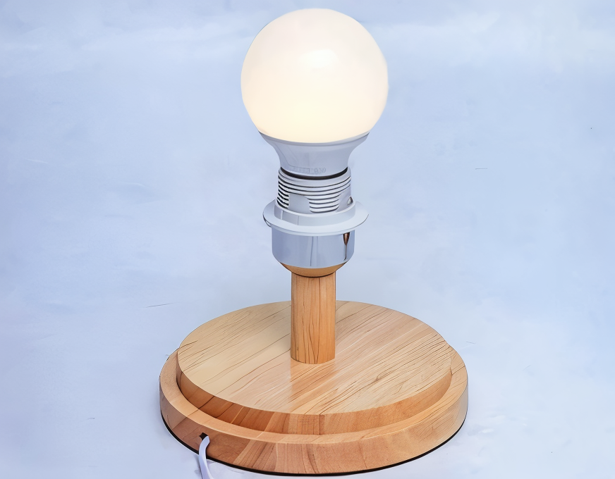 Vintage Bamboo Table Lamp with Woven Rattan Shade