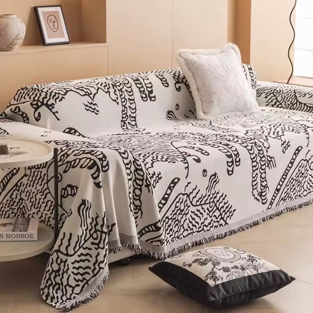 Nature Sketch Microfiber Sofa Cover