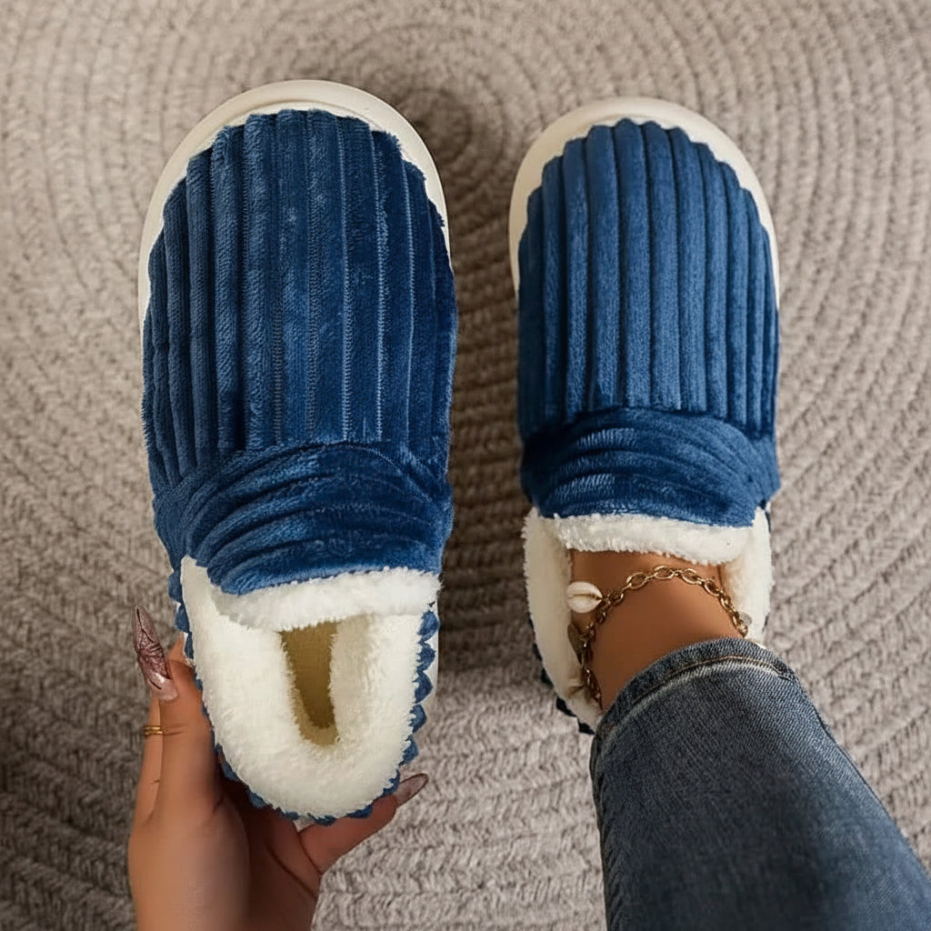 Warm Vegan Fleece House Slippers with Orthopedic Support