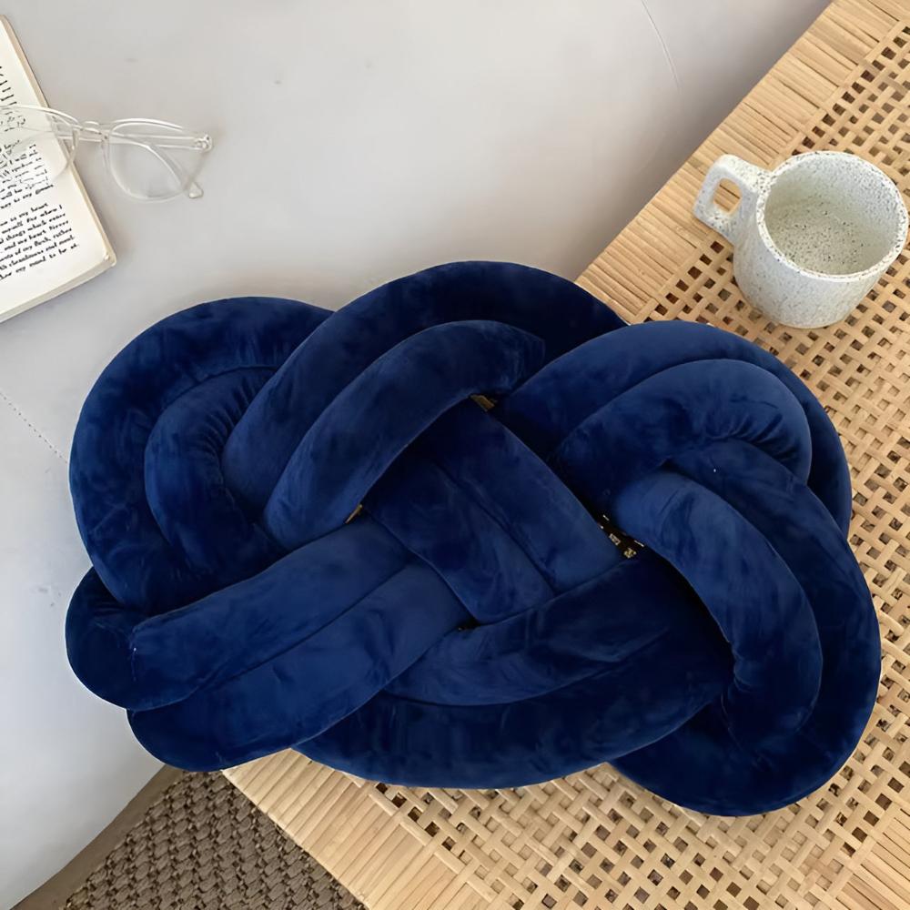 Braided Plush Cotton Cushion 18x14 Inches