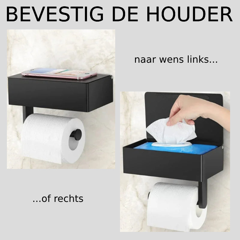 Stainless Steel Toilet Paper Holder with Storage Compartment