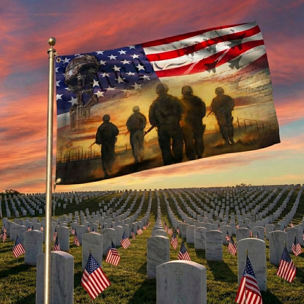 All Gave Some Some Gave All American Flag - Durable Canvas Tribute for Memorial Day & Veterans Day