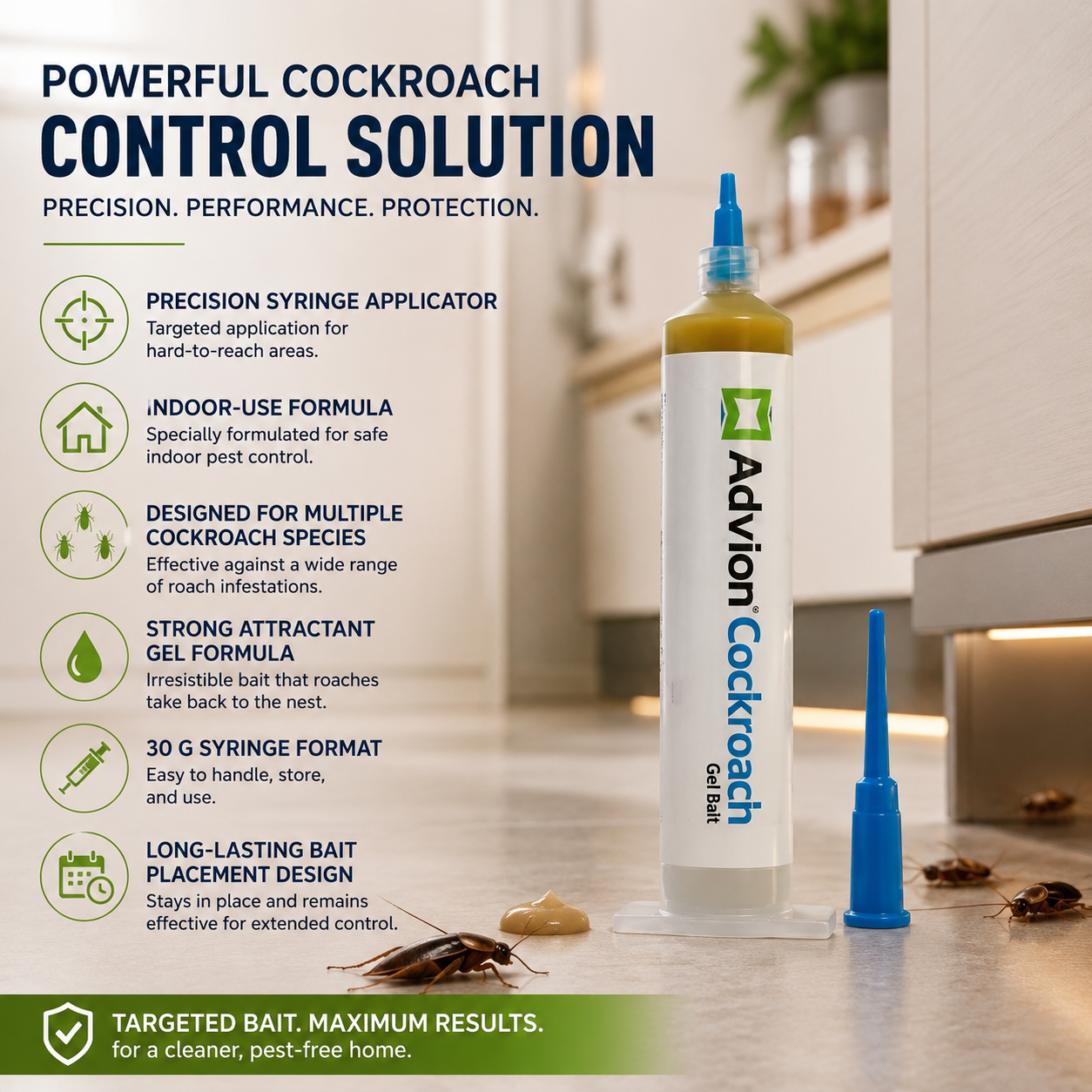 Cockroach Control Gel Bait Syringe with Precision Applicator