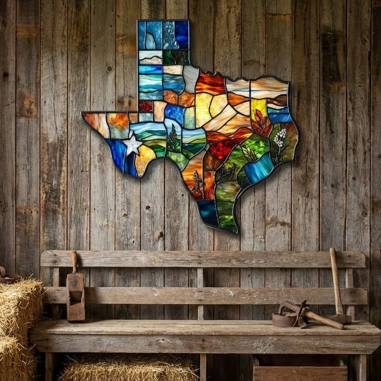 Texas Metal Map Wall Sign - Customizable Decor