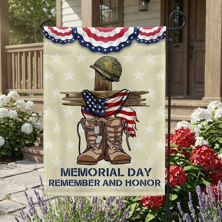 Double-Sided Memorial Day Flag - Remember and Honor Design