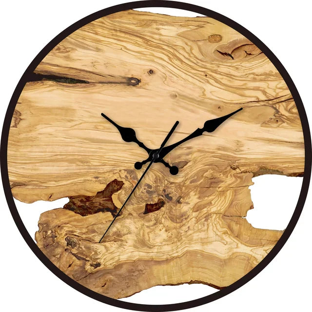 Round Wood-Effect Wall Clock with Quiet Movement