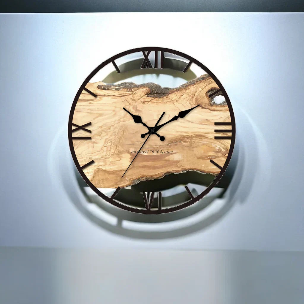 Round Wood-Effect Wall Clock with Quiet Movement