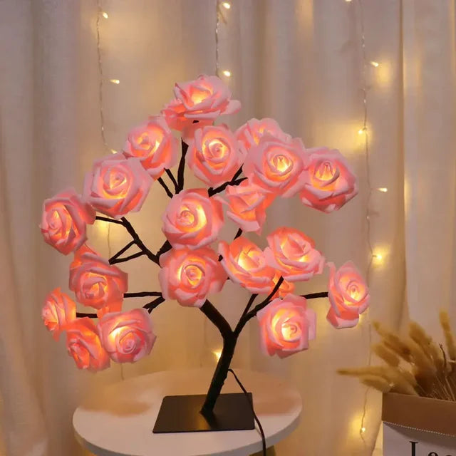 LED Tree Table Lamp - Warm White Decorative Light for Cozy Spaces