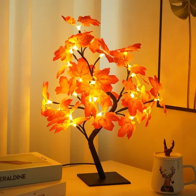 LED Tree Table Lamp - Warm White Decorative Light for Cozy Spaces