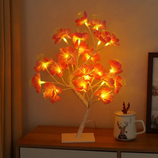 LED Tree Table Lamp - Warm White Decorative Light for Cozy Spaces