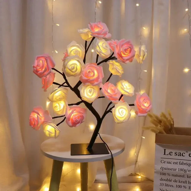 LED Tree Table Lamp - Warm White Decorative Light for Cozy Spaces