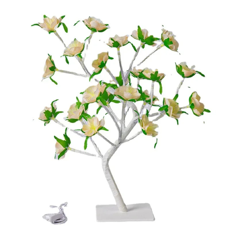 LED Tree Table Lamp - Warm White Decorative Light for Cozy Spaces