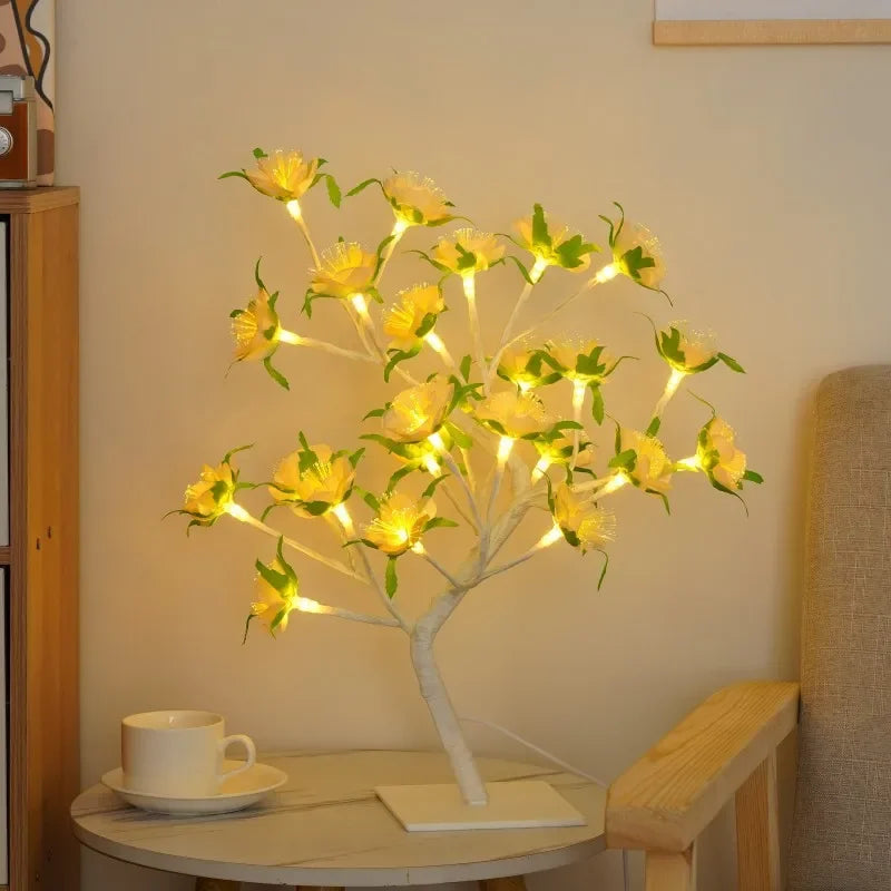 LED Tree Table Lamp - Warm White Decorative Light for Cozy Spaces