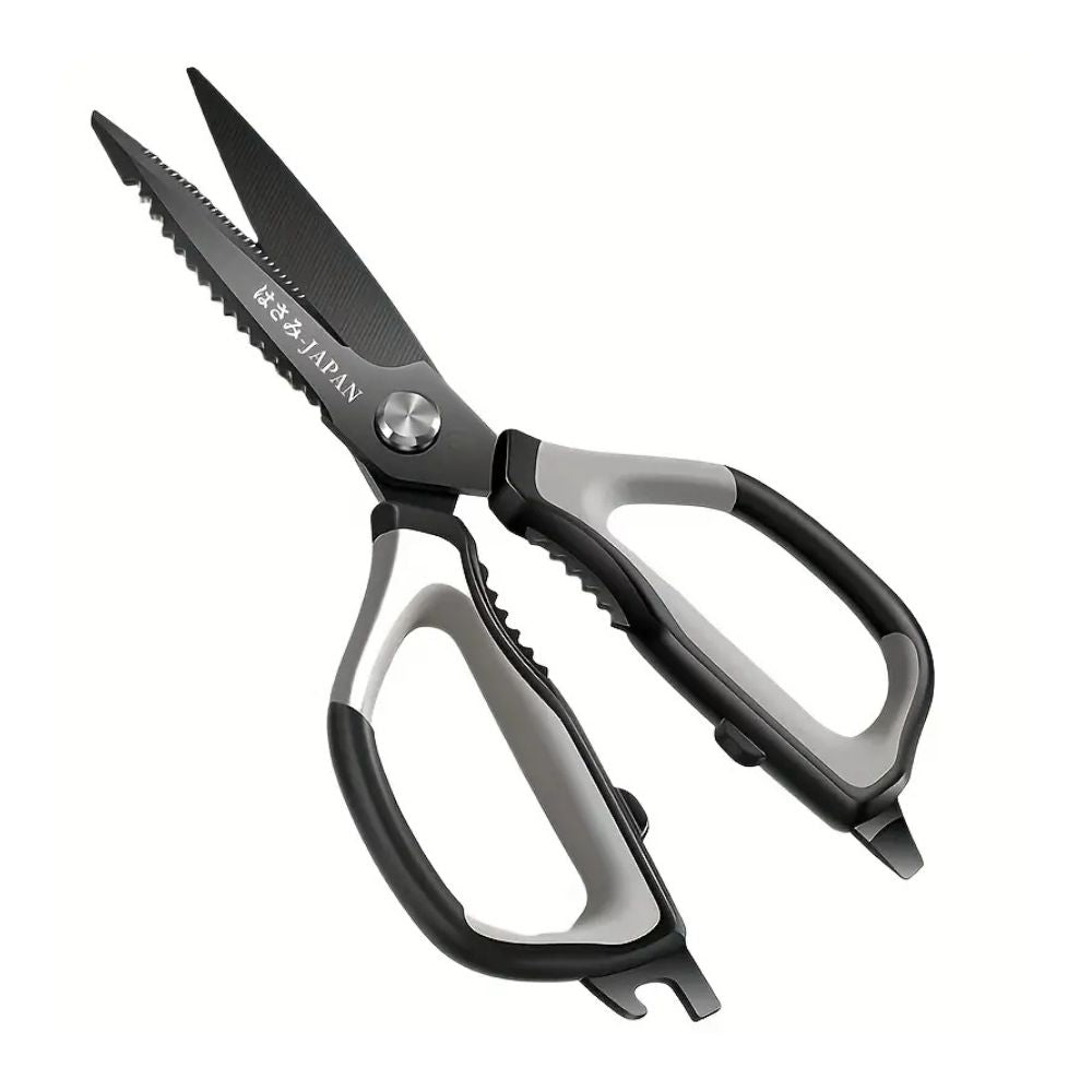Triple-Sharp Stainless Steel Kitchen Scissors with Ergonomic Grip