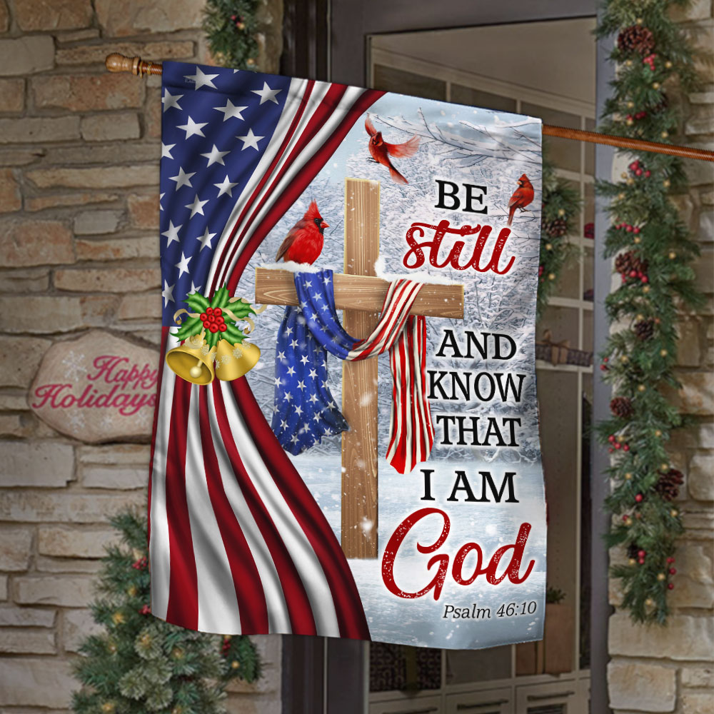 Jesus Christ Cross Flag Be Still And Know That I Am God
