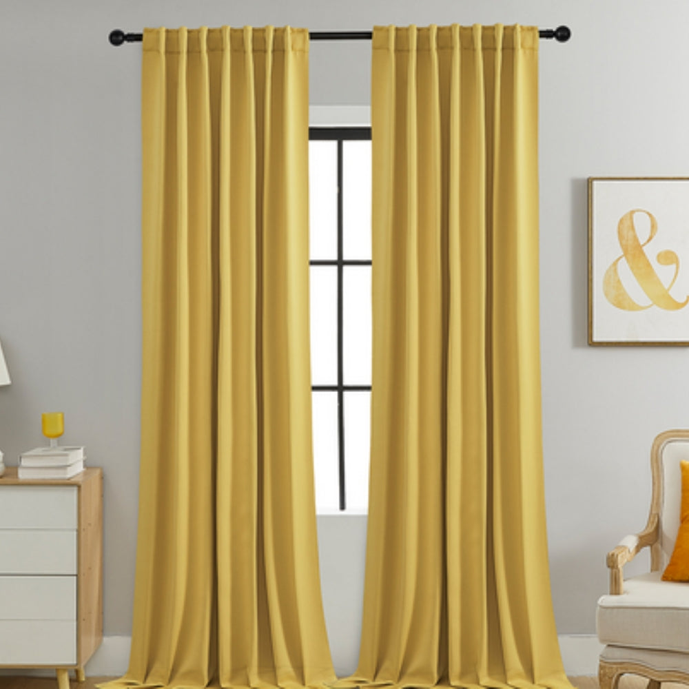 Thermal Blackout Curtains with Rod Pocket Design
