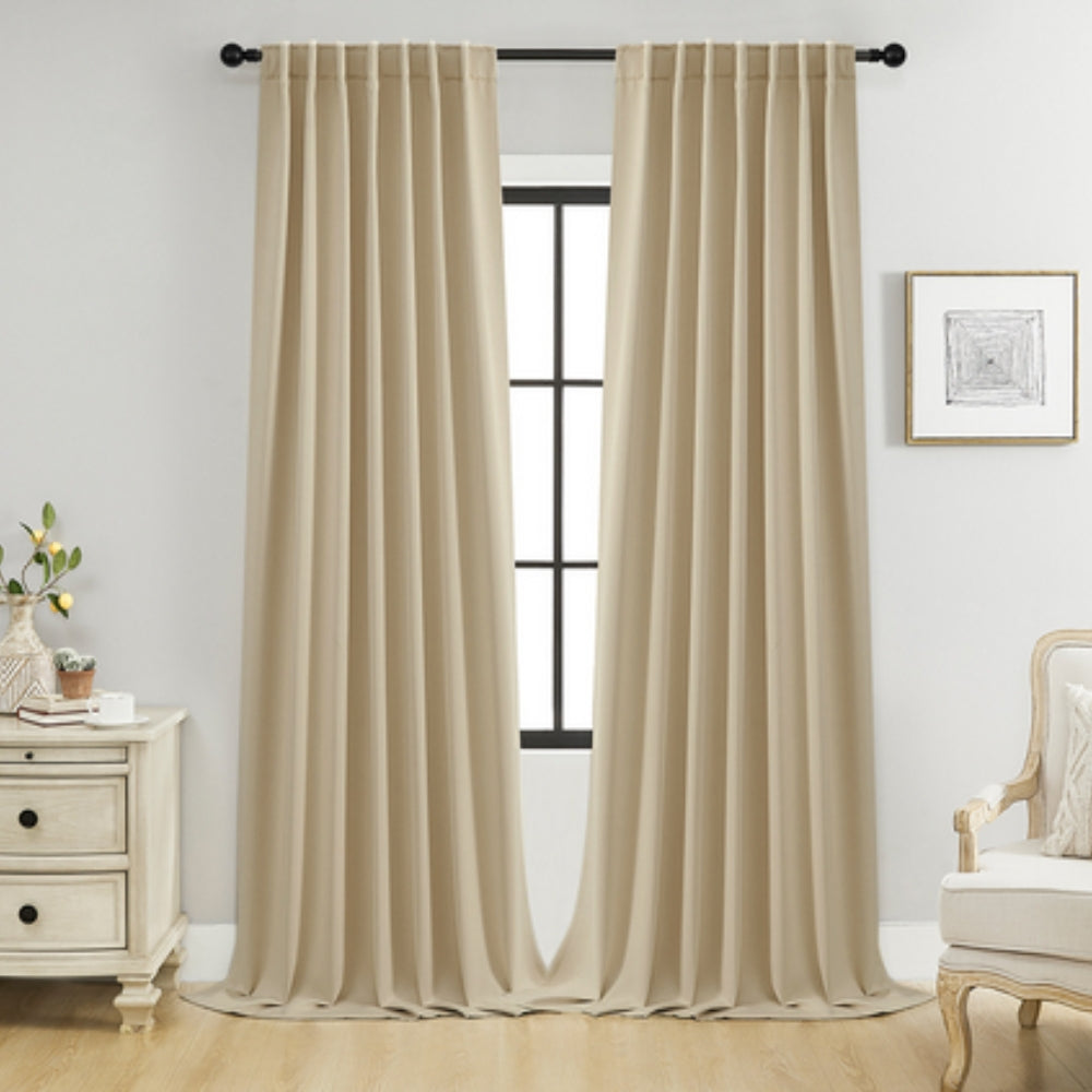 Thermal Blackout Curtains with Rod Pocket Design