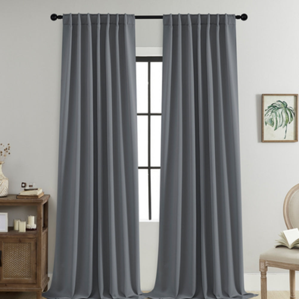 Thermal Blackout Curtains with Rod Pocket Design
