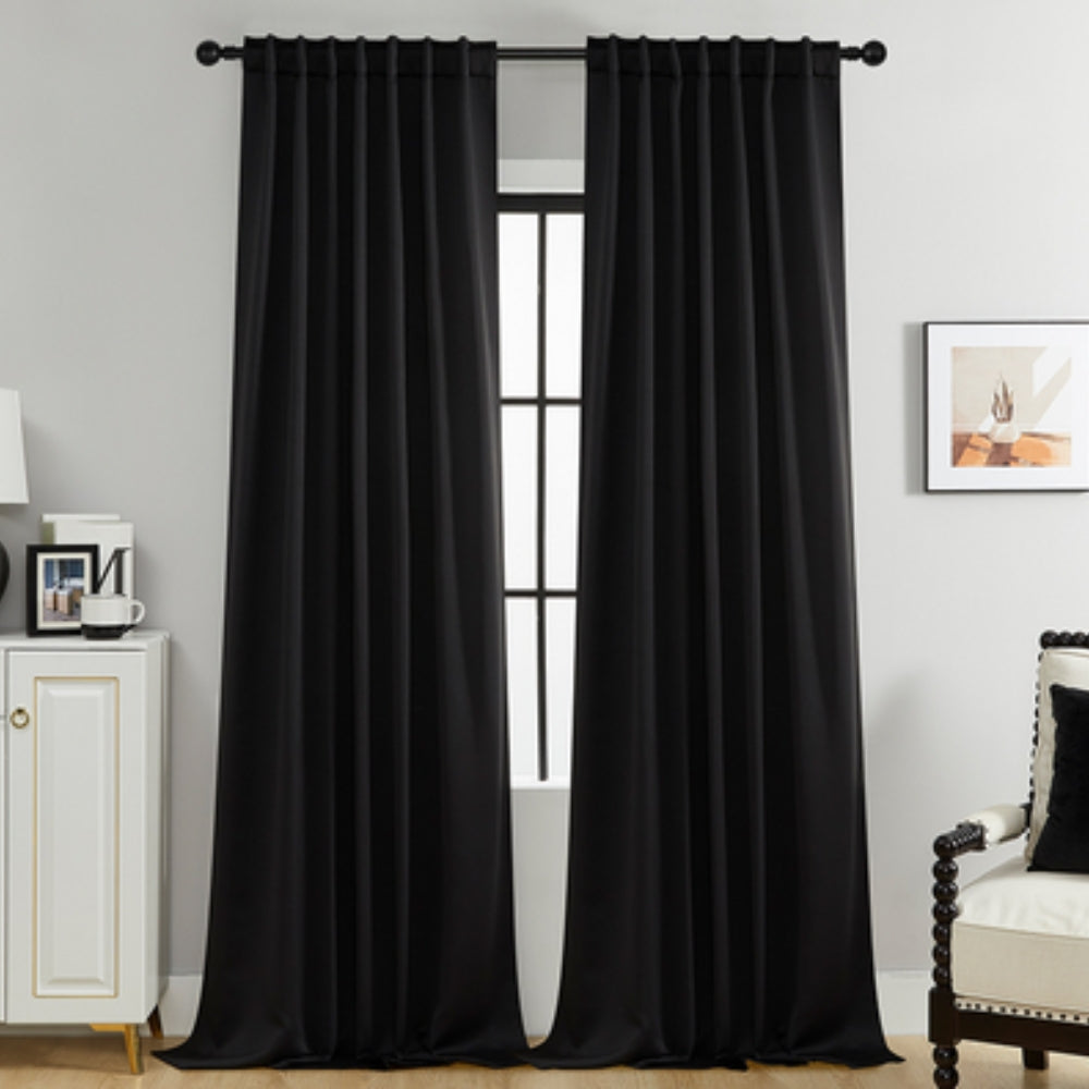 Thermal Blackout Curtains with Rod Pocket Design