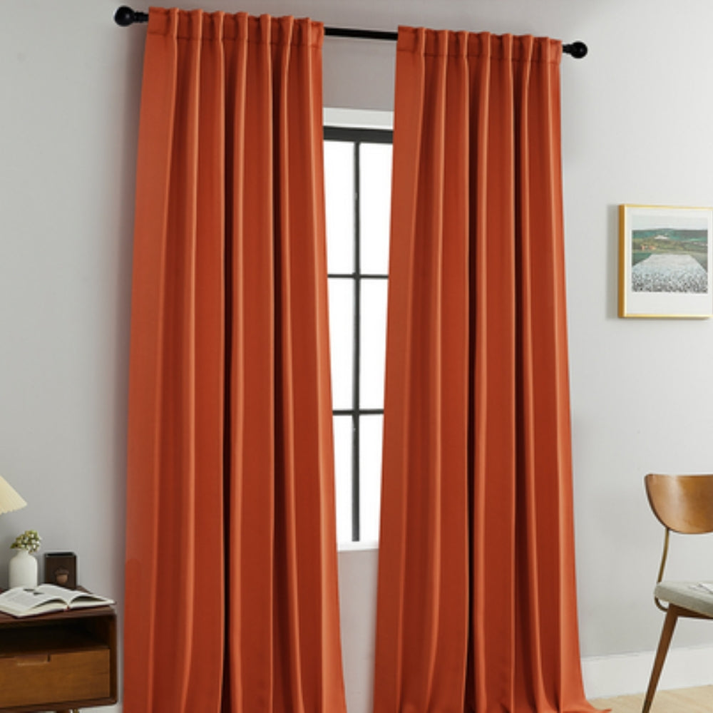 Thermal Blackout Curtains with Rod Pocket Design