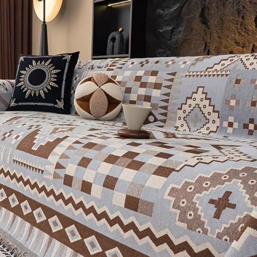Chenille Ethnic Pattern Sofa Cover