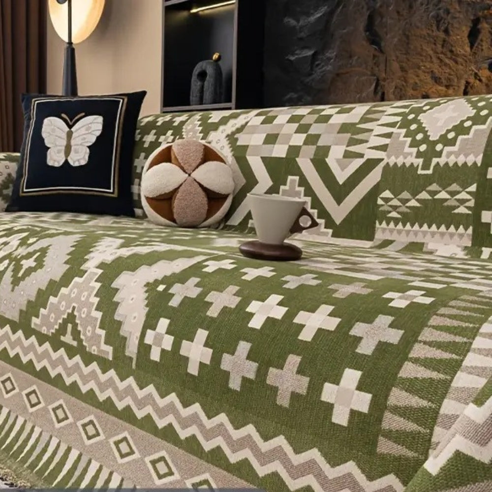 Chenille Ethnic Design Sofa Cover
