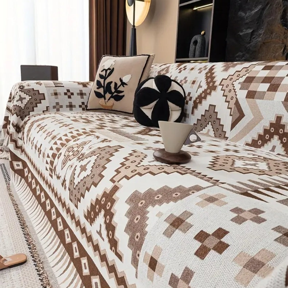 Chenille Ethnic Design Sofa Cover