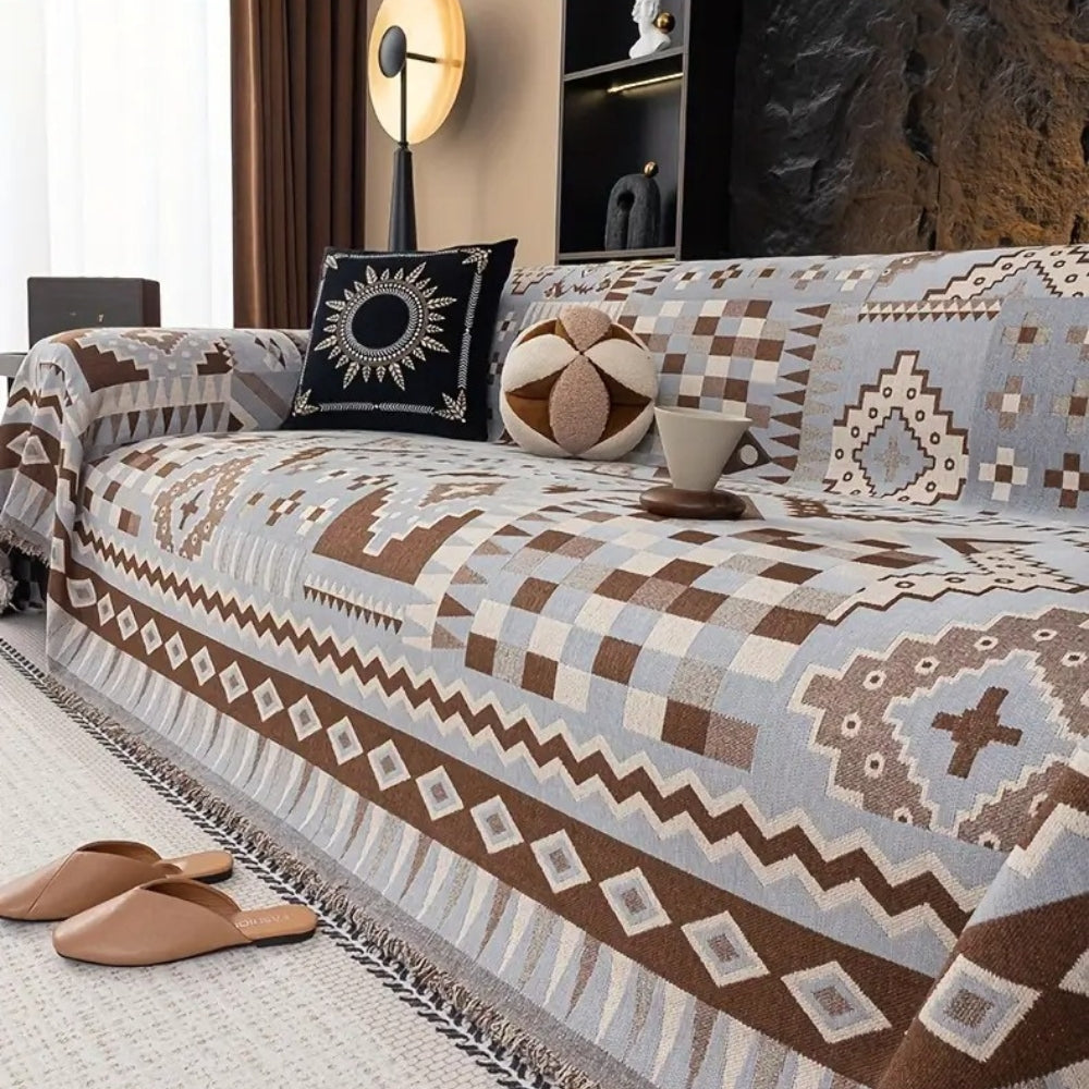 Chenille Ethnic Pattern Sofa Cover