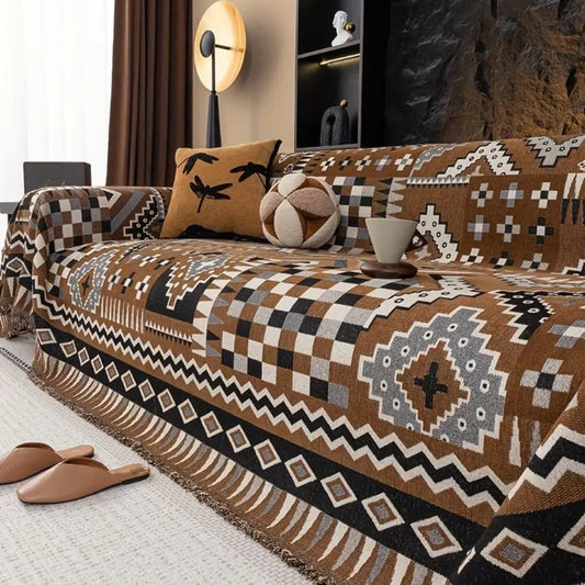 Chenille Ethnic Design Sofa Cover