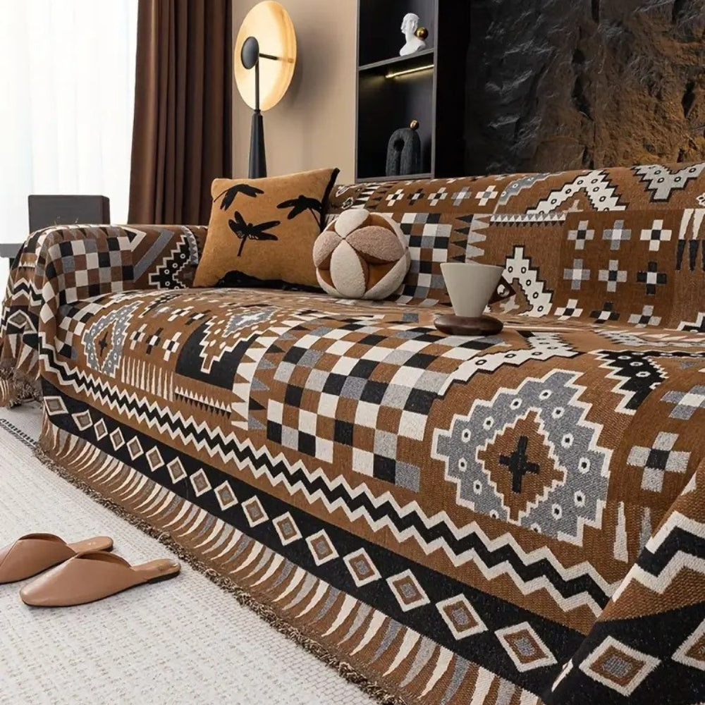 Chenille Ethnic Pattern Sofa Cover