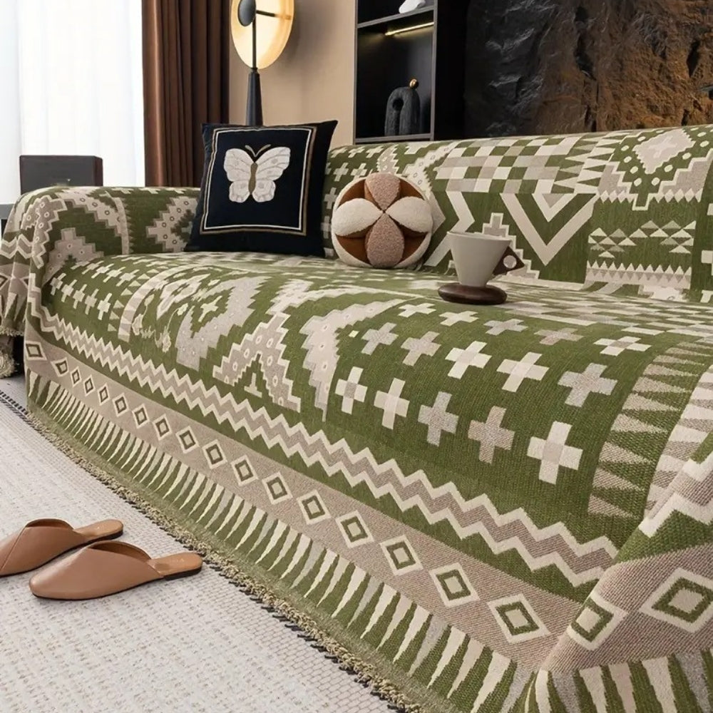 Chenille Ethnic Design Sofa Cover