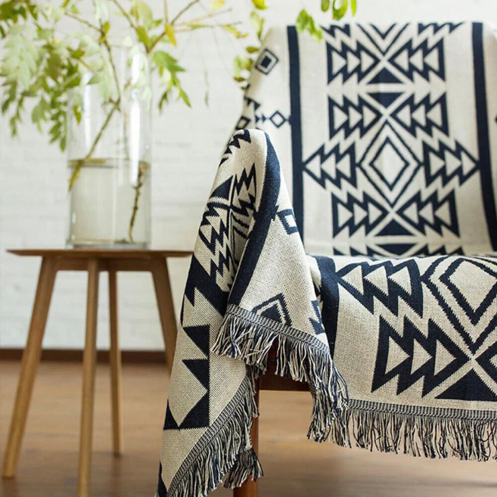 Reversible Boho Microfiber Throw Blanket