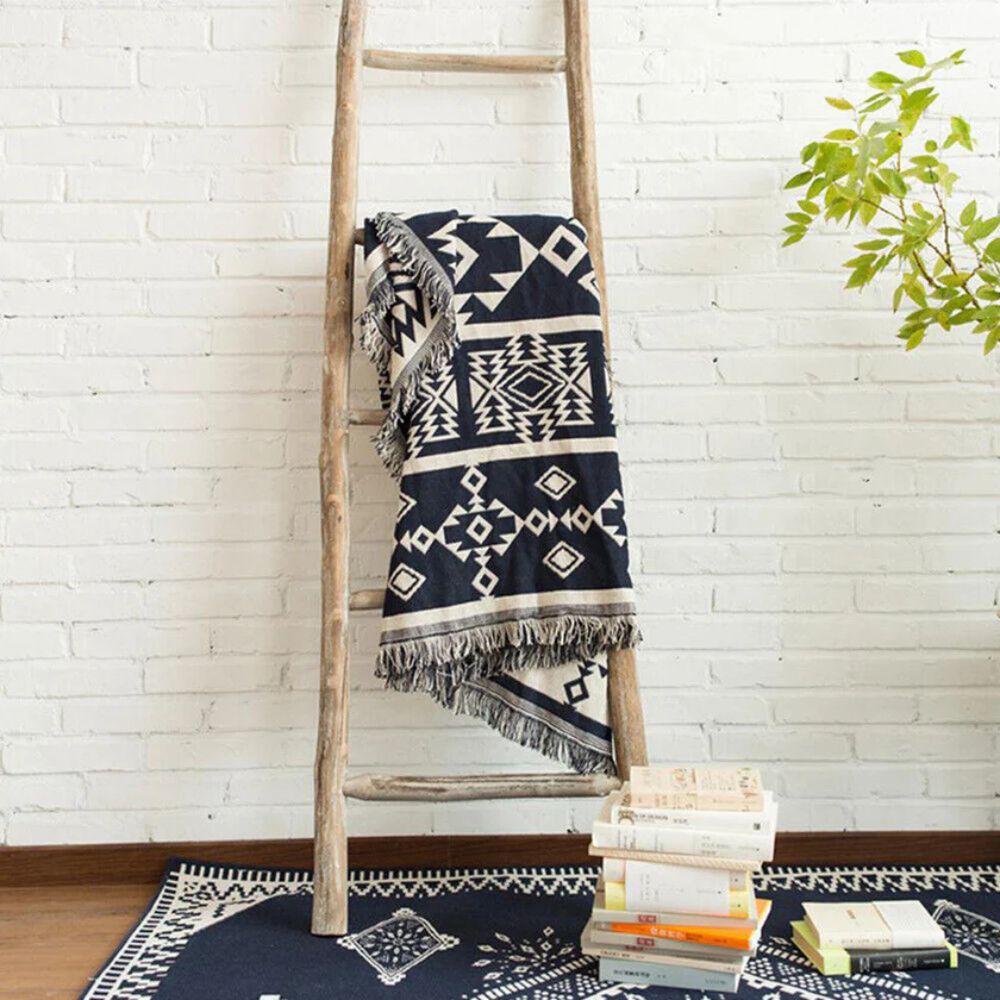 Reversible Boho Microfiber Throw Blanket
