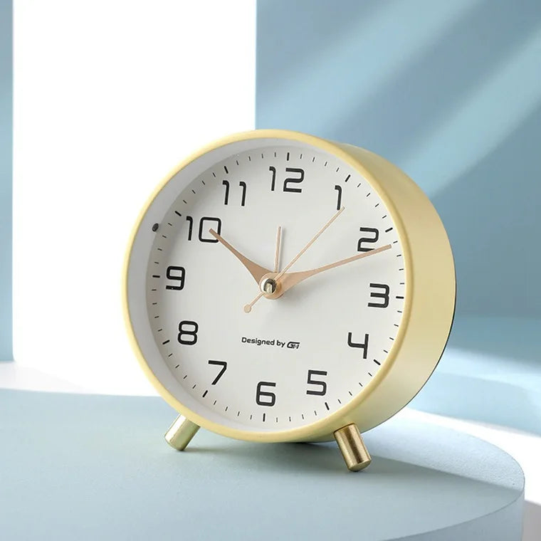 Modern Scandinavian Silent Analog Desk Clock