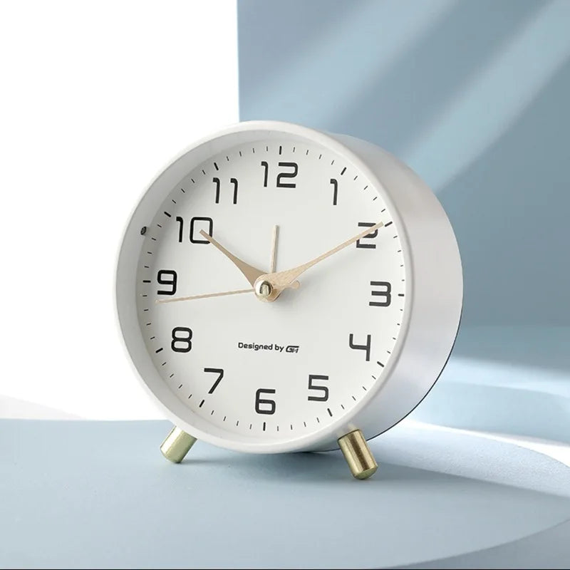 Modern Scandinavian Silent Analog Desk Clock