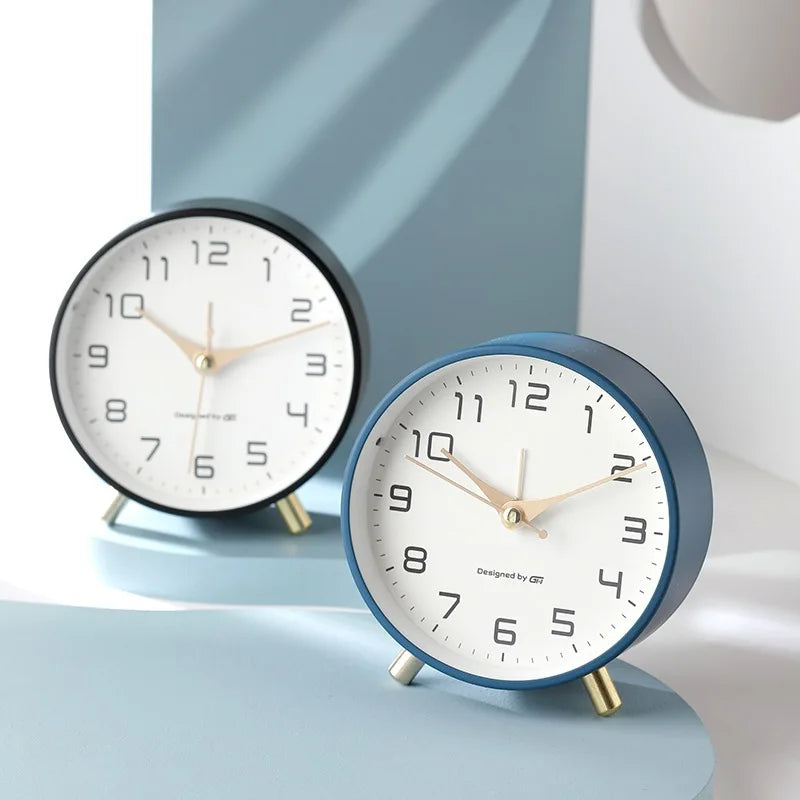 Modern Scandinavian Silent Analog Desk Clock