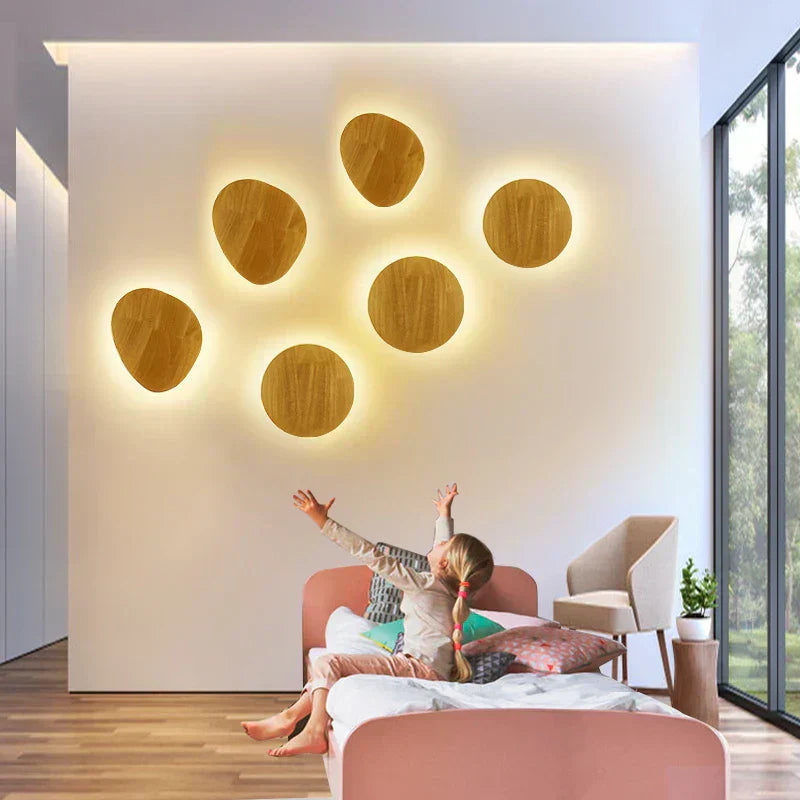 Scandinavian Wooden Wall Lamp with Natural Finish