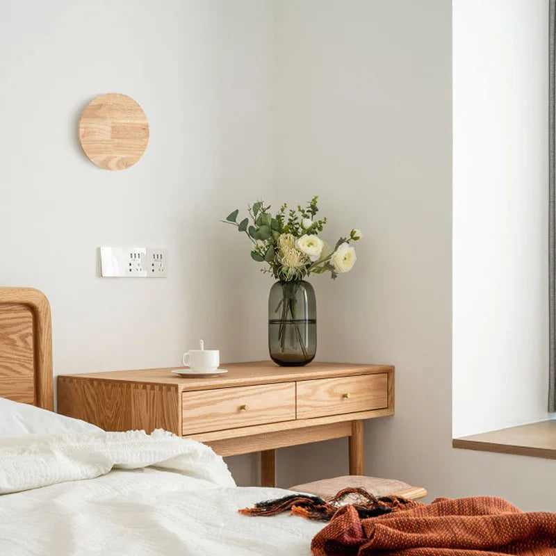 Scandinavian Wooden Wall Lamp with Natural Finish