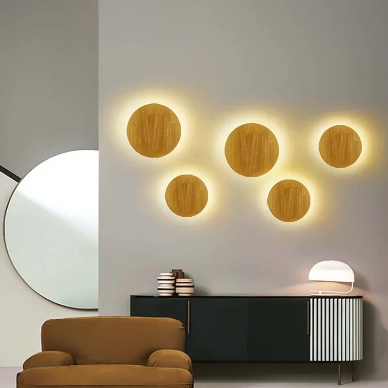 Scandinavian Wooden Wall Lamp with Natural Finish
