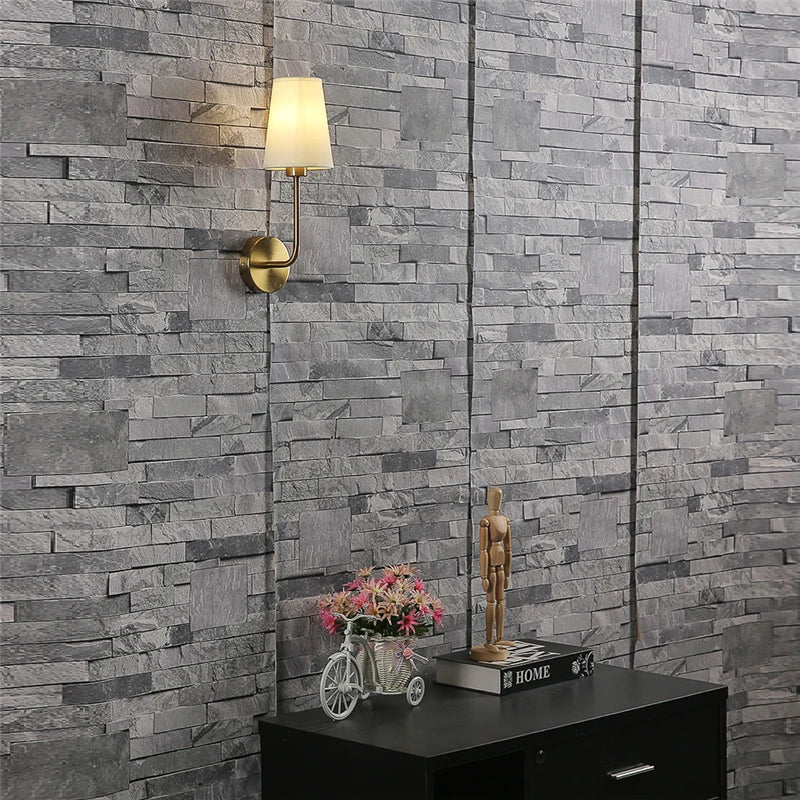 Modern Linen Shade Wall Sconce Lamp