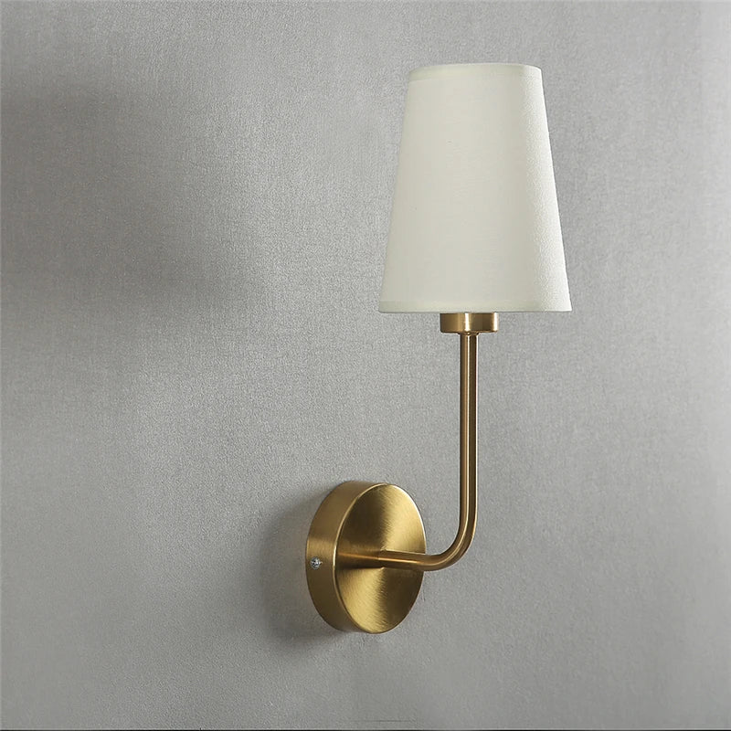 Modern Linen Shade Wall Sconce Lamp
